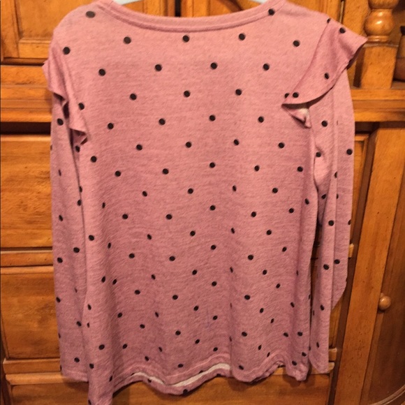 Lane Bryant Sweaters - Lane Bryant pink shirt with black poke a dots